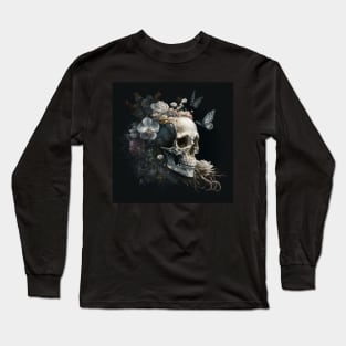 Sugar skull, skull with flowers. Long Sleeve T-Shirt